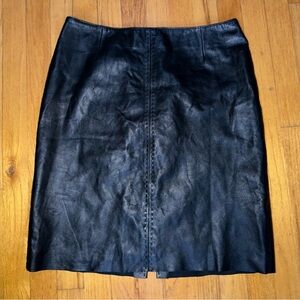 Vintage Petite Sophisticate Black Leather Skirt Y2K Goth Grunge‎ Whimsigoth Mini